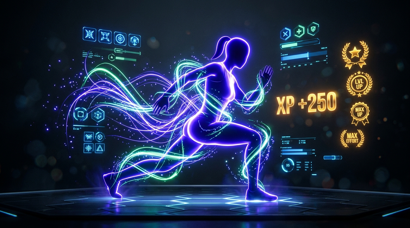 Glowing athlete visualization